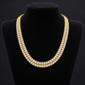NORTHLINE Double Halo gold-tone double-row chain on a black necklace display