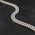 NORTHLINE Double Halo silver-tone double-row chain in a curved close-up