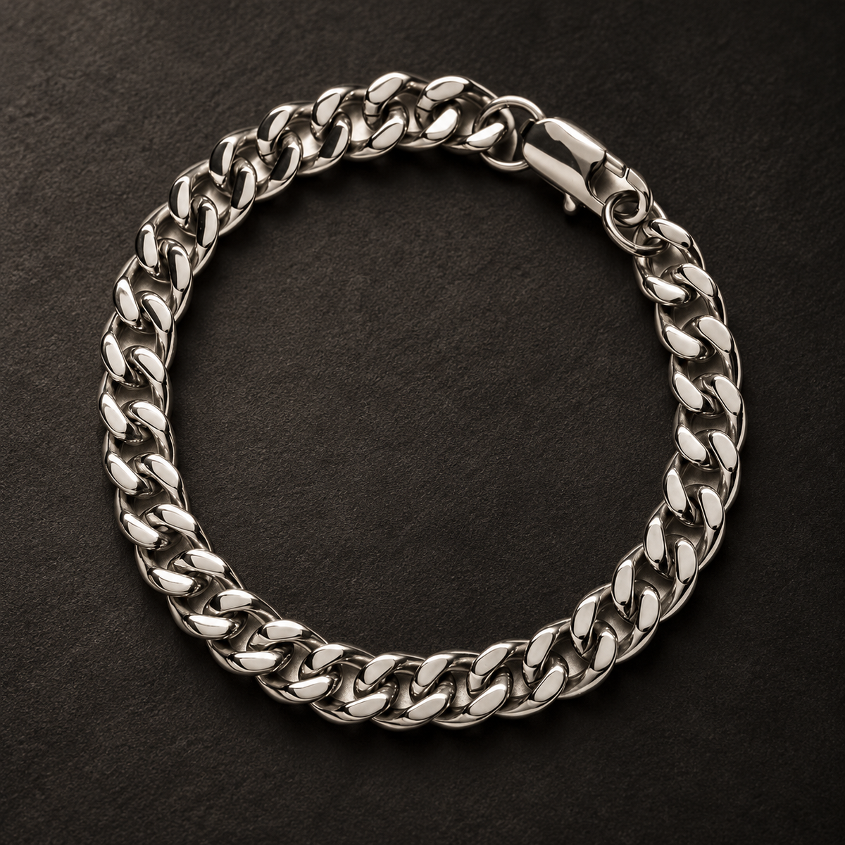 NORTHLINE Lil Cuban silver-tone bracelet showing its polished links