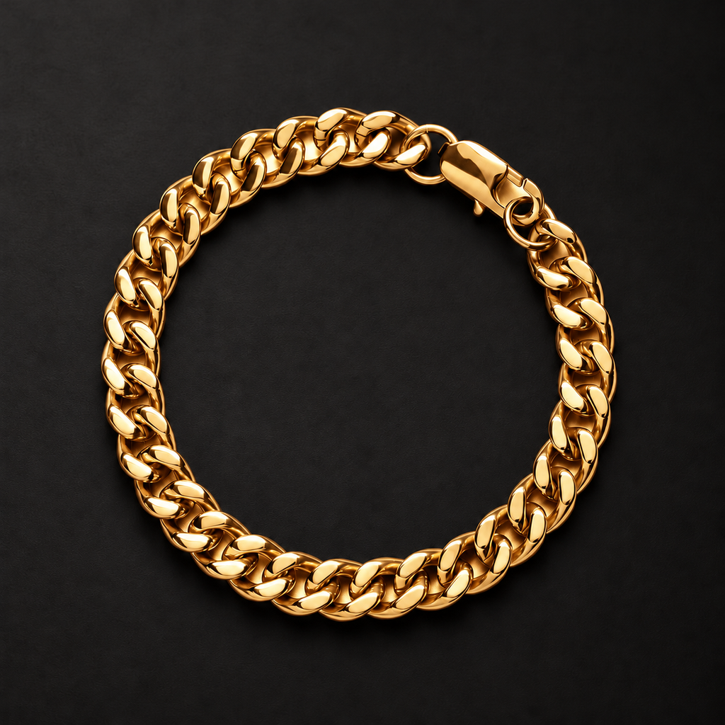 NORTHLINE Lil Cuban gold-tone Cuban-link bracelet on black